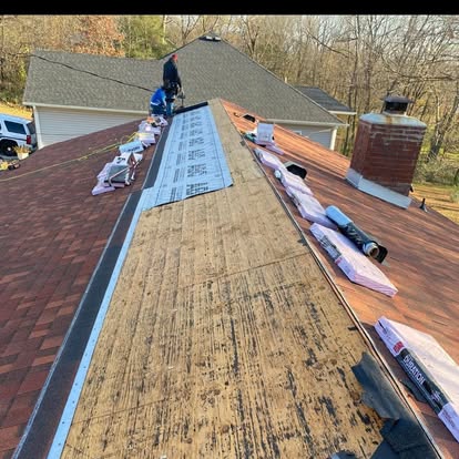 Roof replacement in progress