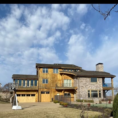 Custom home roof installation